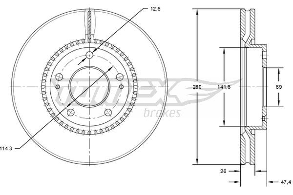 TOMEX Brakes Bremsscheibe